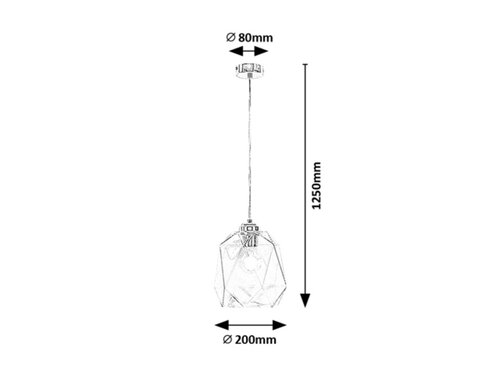 Lustra suspendata Shivani, crom, 1xE27, IP20, Rabalux, 72012