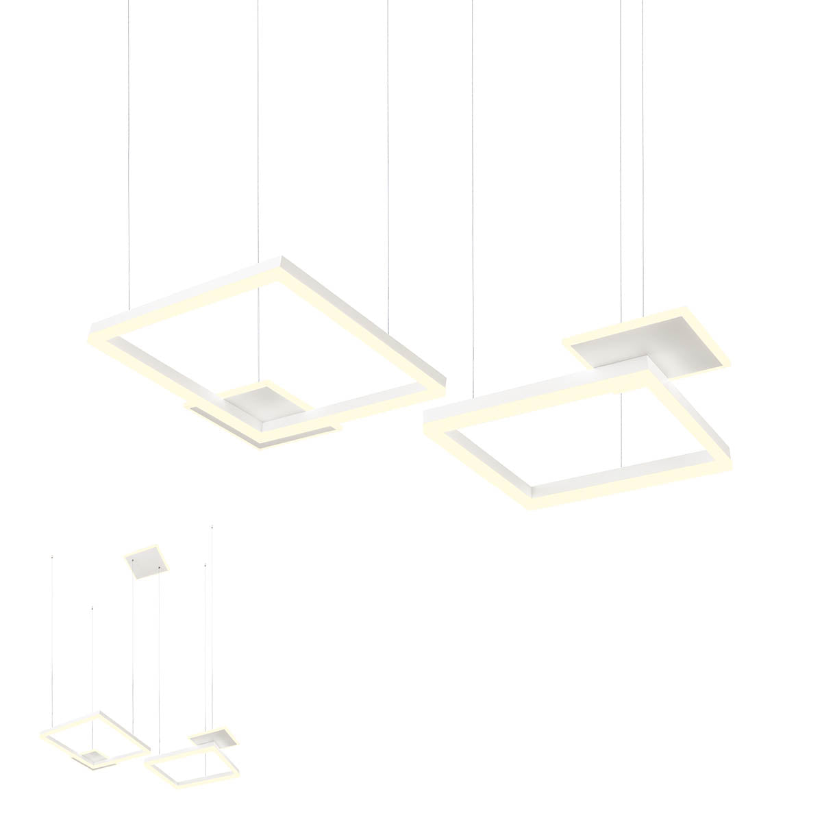 Lustra LED Sigua, alb mat, 110W, 12550lm, 3000K, IP20, Redo, 01-2611