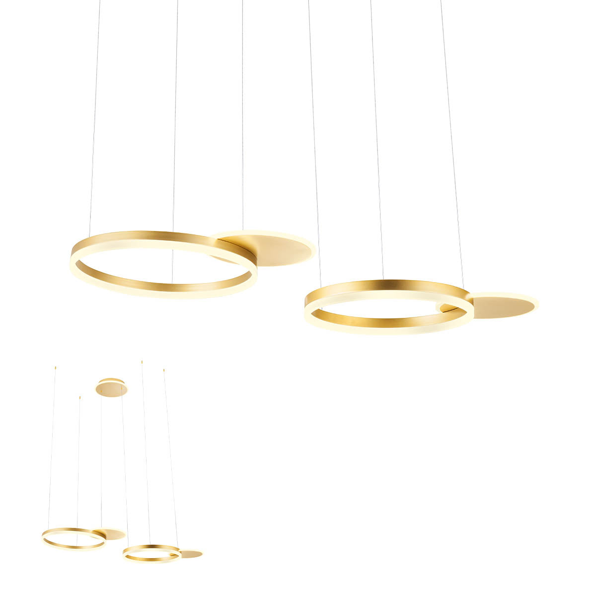 Lustra LED Sigua, auriu mat, 99W, 10400lm, 3000K, IP20, Redo, 01-2606