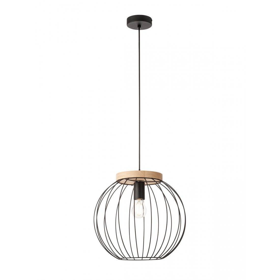 Lustra suspendata Trellis, lemn, 1XE27, D.35 cm, 01-3136-NEW
