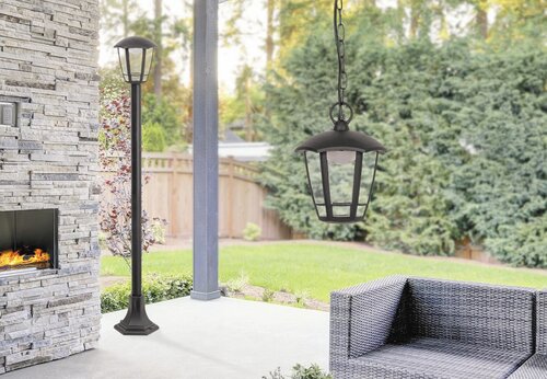 Lustra LED suspendata exterior Sorrento, negru mat, 8W, 500lm, 3000K, IP44, Rabalux, 8128