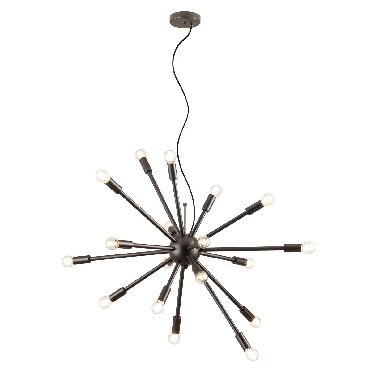 Lustra suspendata Stellar, negru mat, 18xE14, Redo, 01-2936