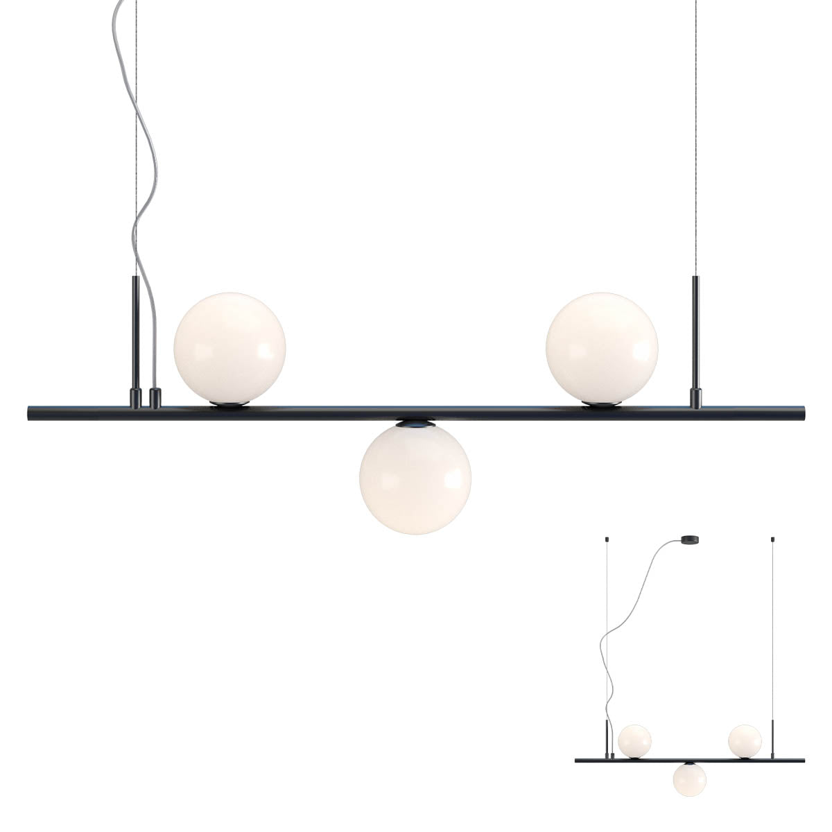 Lustra Talis, negru, 3XE14, IP20, Redo, 01-2647