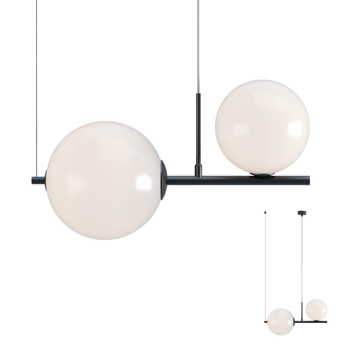 Lustra Talis, negru, 2XE27, IP20, Redo, 01-2646