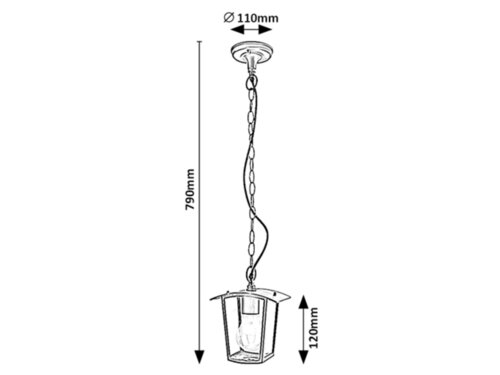 Lustra suspendata exterior Taverna, negru, 1 x E27, IP44, Rabalux, 7130