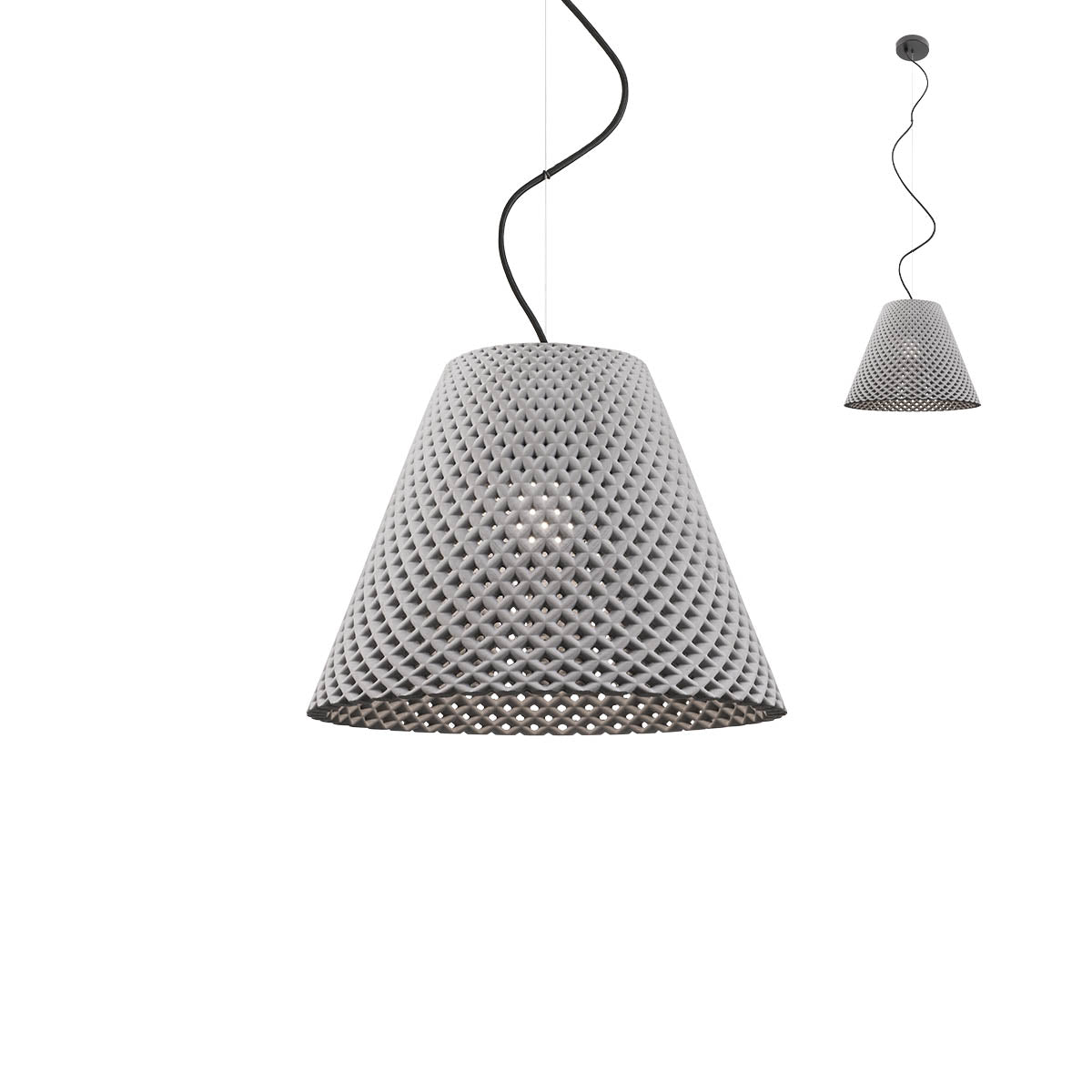 Lustra suspendata Tessa, negru mat/beton,  1xE27, IP20, Redo, 01-2215