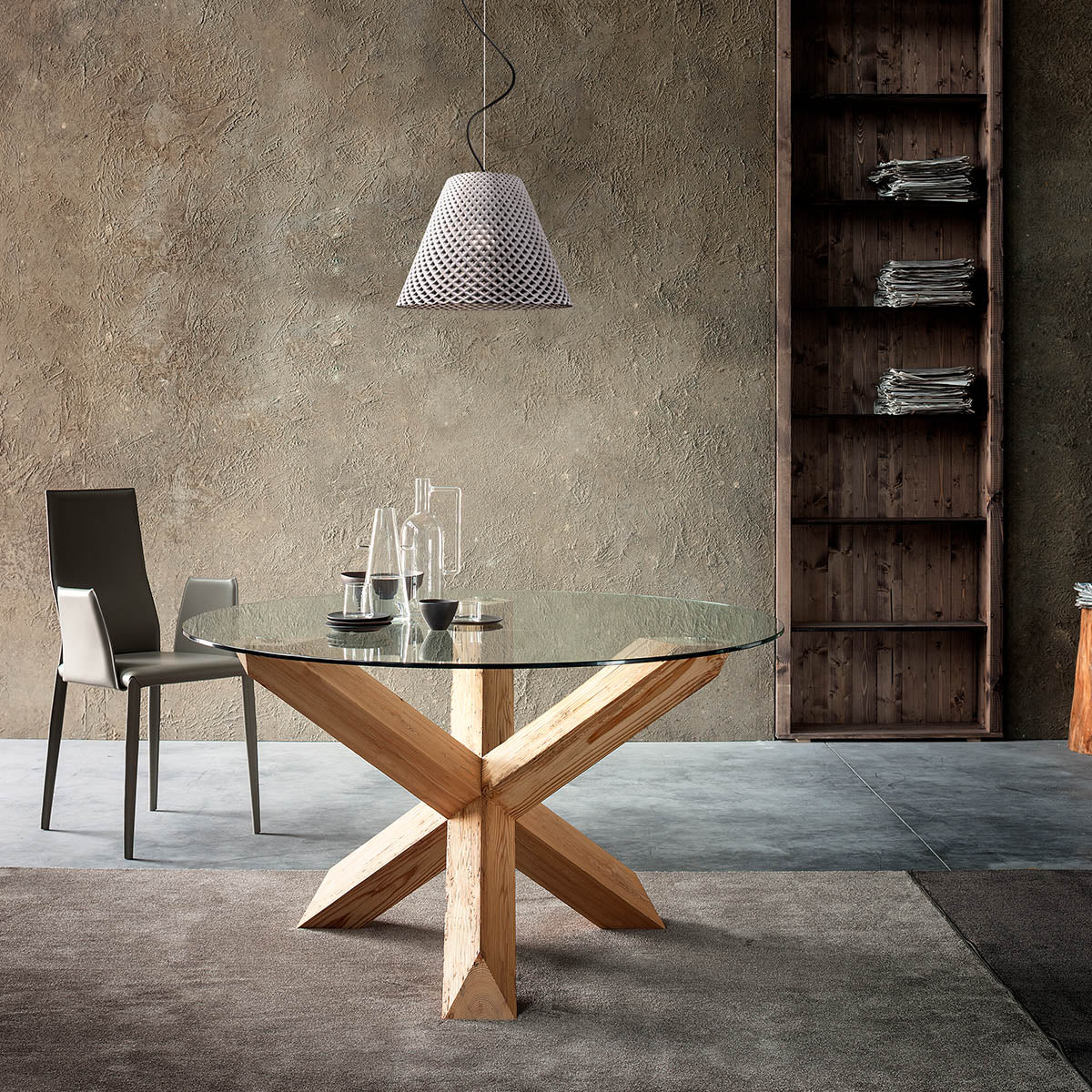 Lustra suspendata Tessa, negru mat/beton,  1xE27, IP20, Redo, 01-2215