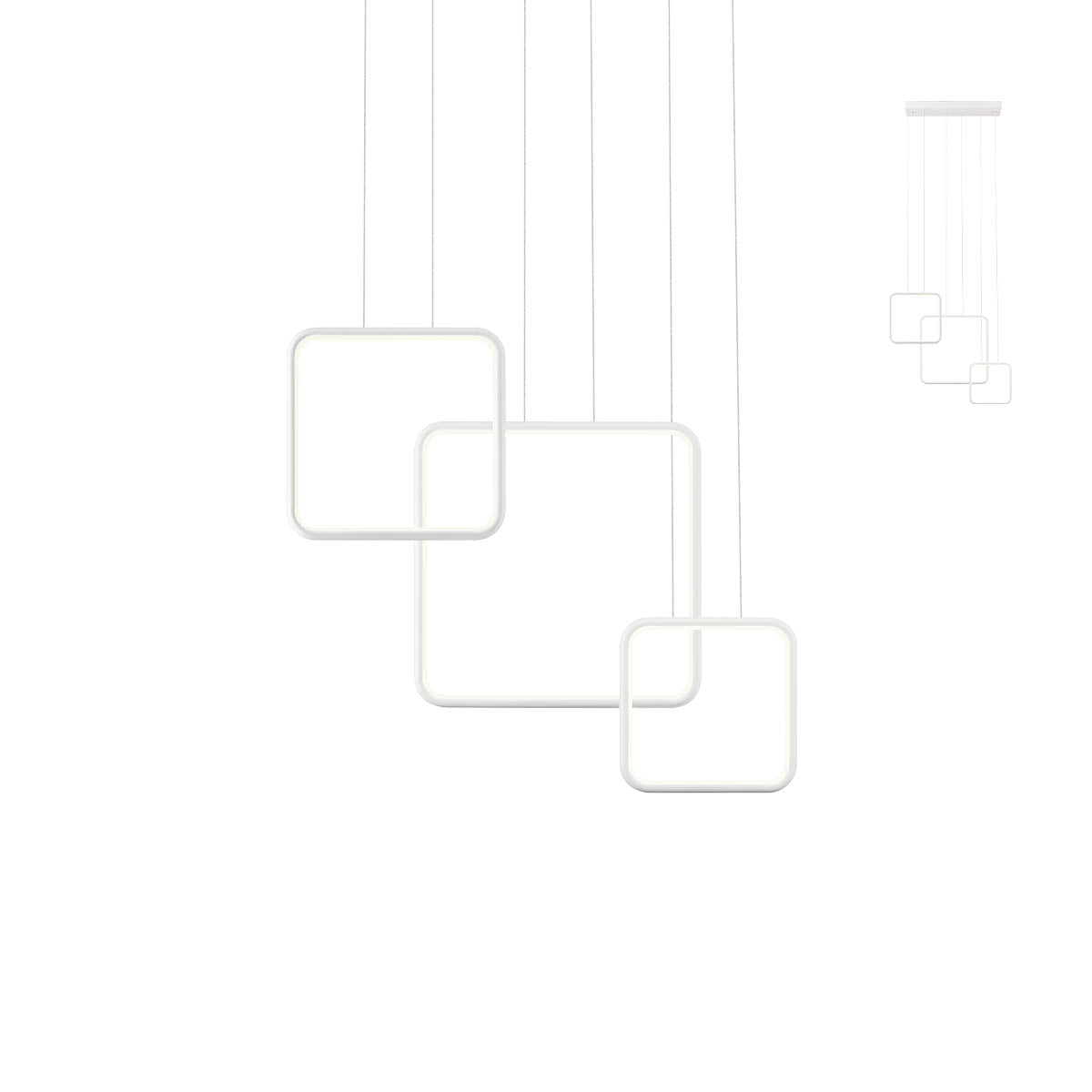 Lustra LED Thai, alb mat, 54W, 6380lm, 3000K, IP20, Redo, 01-2097