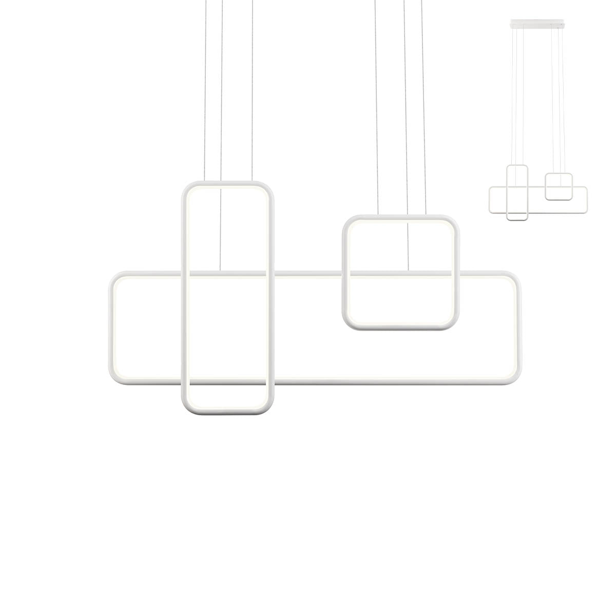 Lustra LED Thai, alb mat, 80W, 9460lm, 3000K, IP20, Redo, 01-2099