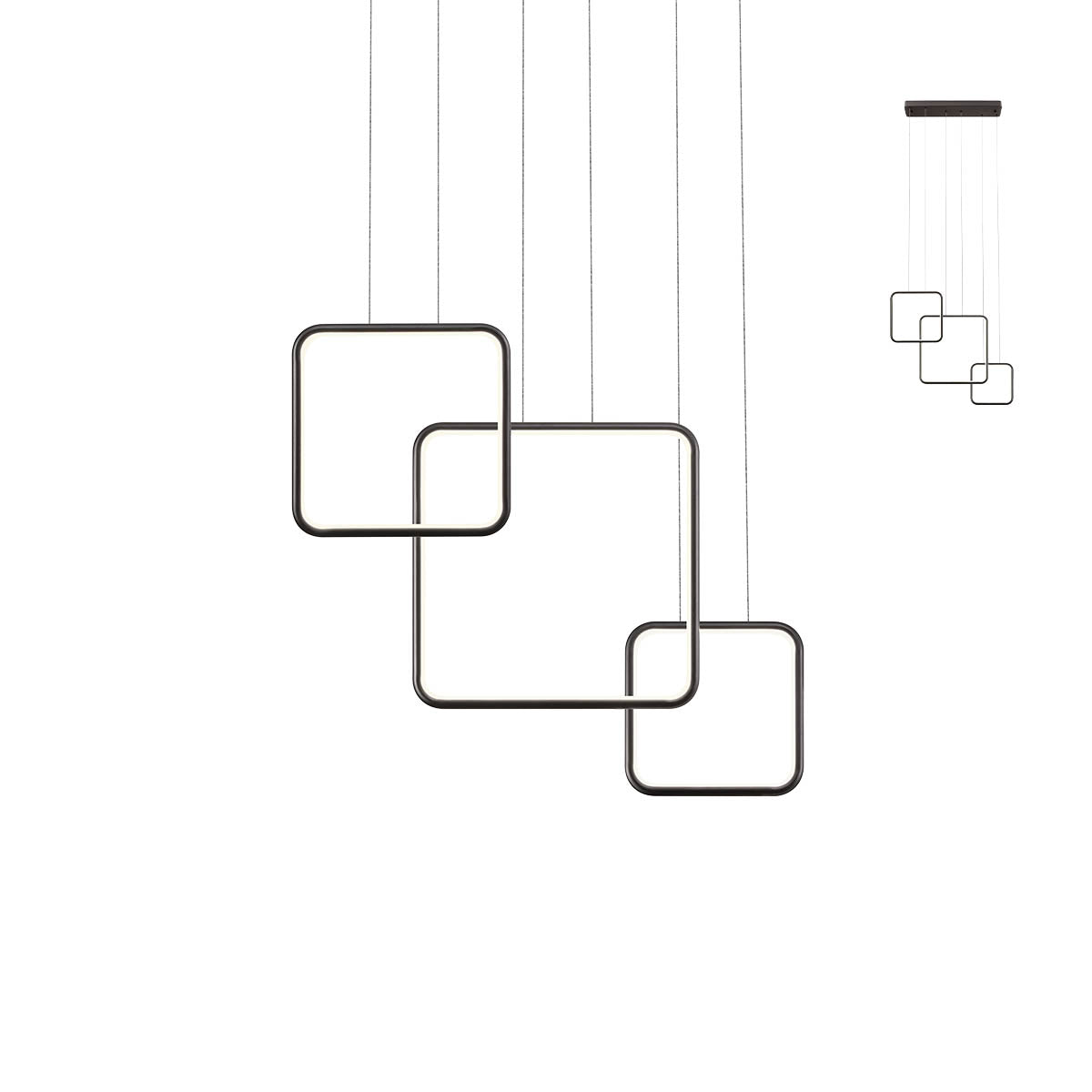 Lustra LED Thai, negru mat, 54W, 6380lm, 3000K, IP20, Redo, 01-2098