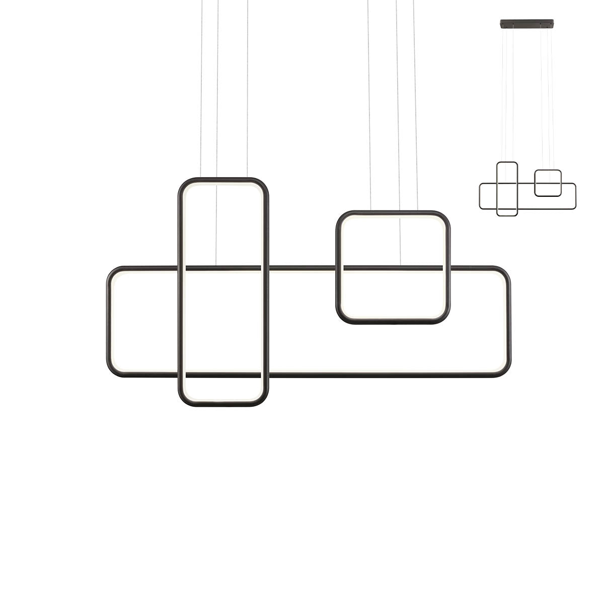 Lustra LED Thai, negru mat, 80W, 9460lm, 3000K, IP20, Redo, 01-2100