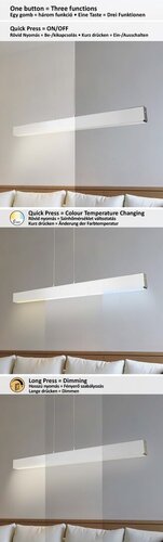 Lustra suspendata LED Tithania, aluminiu slefuit, 24W, 1920lm, 2700-6500K, IP20, Rabalux, 6670