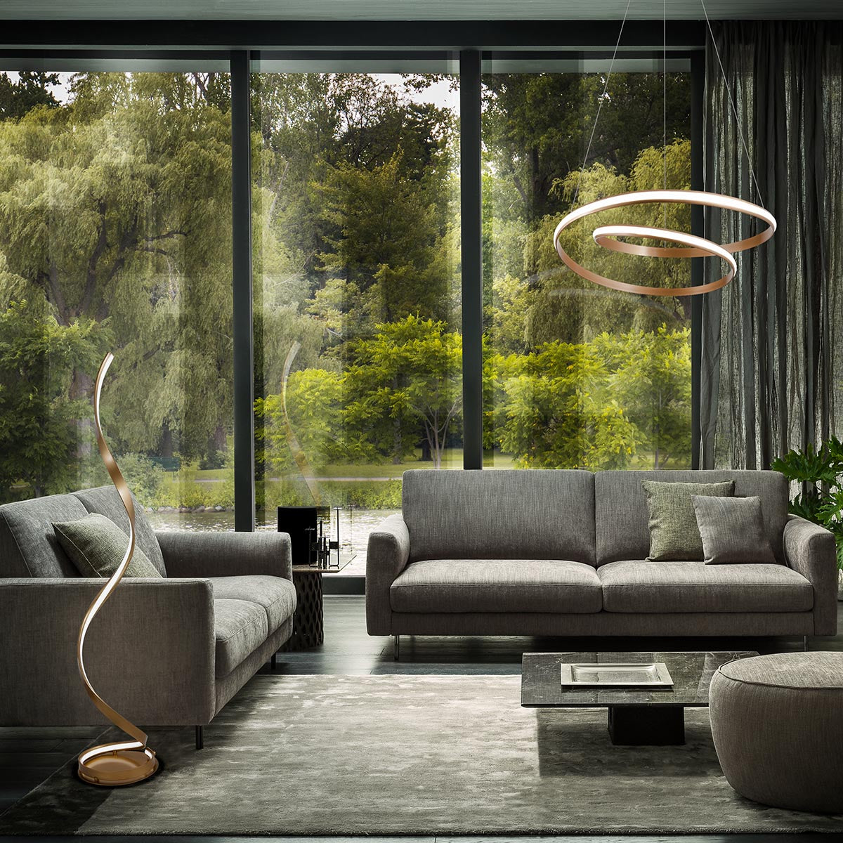 Lustra LED Torsion, 35W, 4678lm, 3000K, IP20, Redo, 01-1796