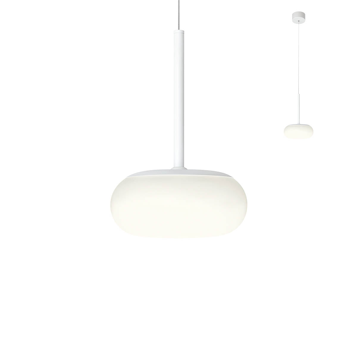 Lustra suspendata LED Ubis, alb mat, 15W, 1125lm, CCT 3000/4000/5000K, D.20cm, IP20, Redo, 01-2232