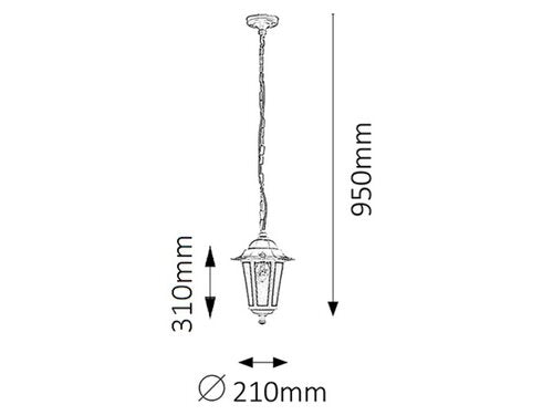 Lustra suspendata exterior Velence, alb, 1 x E27, IP43, Rabalux, 8207