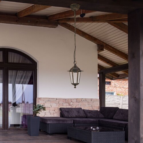 Lustra suspendata exterior Velence, auriu antic, 1 x E27, IP43, Rabalux, 8238