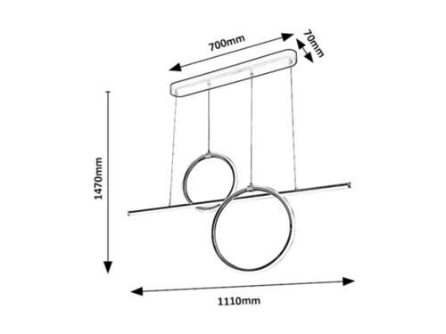 Lustra suspendata LED Willow, negru mat, 48W, 2760lm, 4000K, IP20, Rabalux, 6970