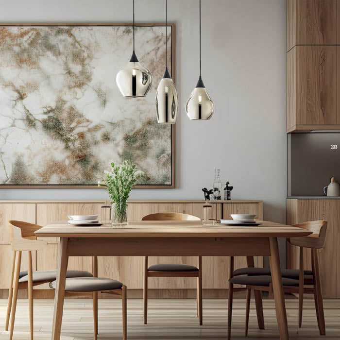 Lustra suspendataTanner, crom, sticla fumurie, 1XE14, D.20 cm, Smarter 01-3191