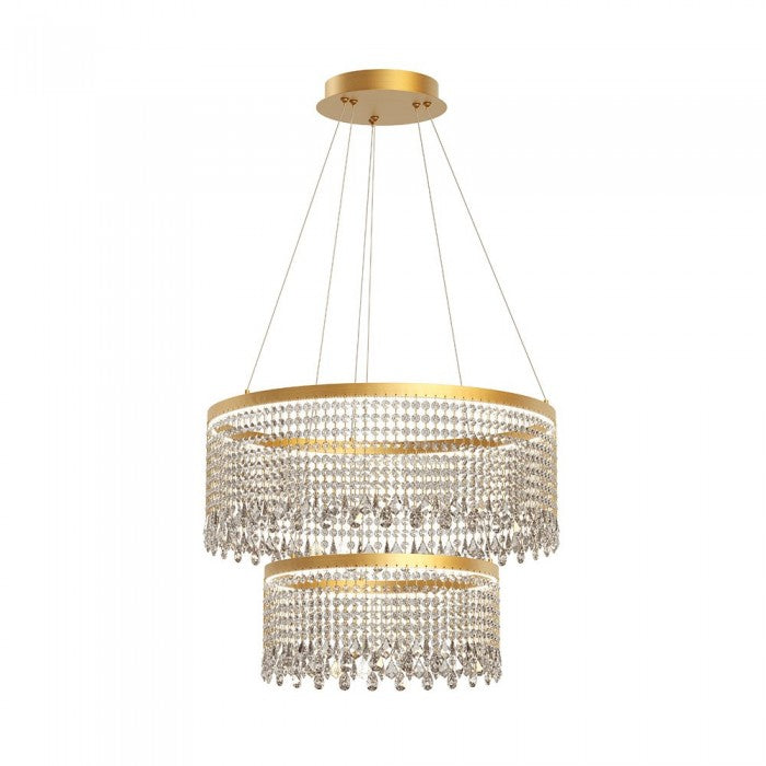 Lustra Vanesia, aur periat, LED CCT, 60W, 4320 lumeni, 3000K/4000K/6000K, D.60cm+40 cm, Incanti IVA PR S+M 11