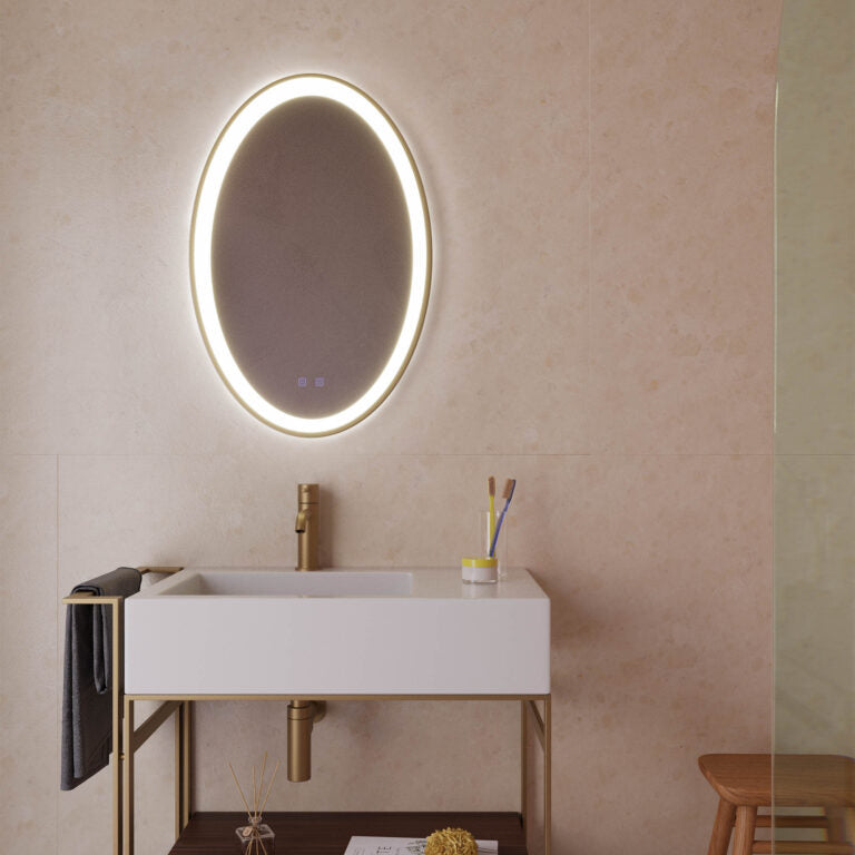 Oglinda LED Vanity, negru mat, 36W, 2972lm, 3000K/4000K/6000K, H.80cm, IP44, Redo, 01-3823