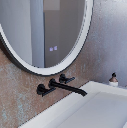 Oglinda LED Vanity, negru mat, 48W, 3752lm, 3000K/4000K/6000K, D.78cm, IP44, Redo, 01-3826