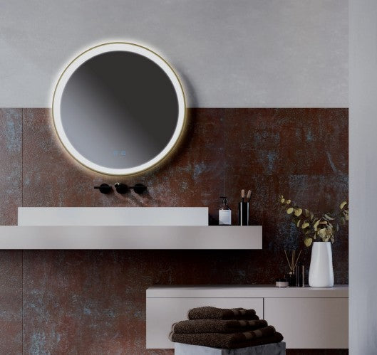 Oglinda LED Vanity, negru mat, 48W, 3752lm, 3000K/4000K/6000K, D.78cm, IP44, Redo, 01-3826