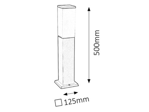 Stalp exterior Bonn, negru mat, 1 x E27, H.50cm, IP44, Rabalux, 8338