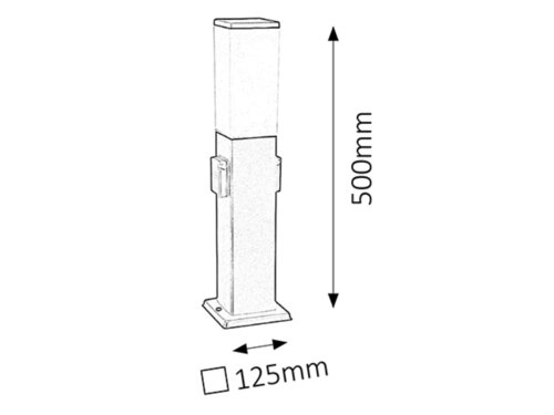 Stalp exterior Bonn, negru mat, 1 x E27, H.50cm, IP44, Rabalux, 8339