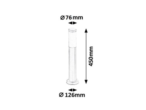 Stalp exterior Inox torch, crom satin, 1 x E27, H.45cm, IP44, Rabalux, 8263