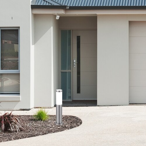 Stalp exterior Inox torch, crom satin, 1 x E27, H.45cm, IP44, Rabalux, 8263