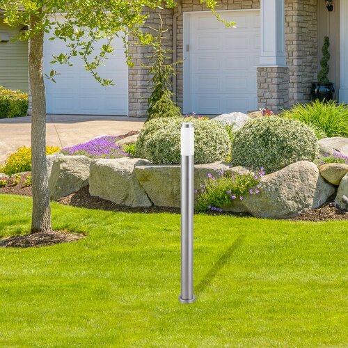 Stalp exterior Inox torch, crom satin, 1 x E27, H.110cm, IP44, Rabalux, 8265