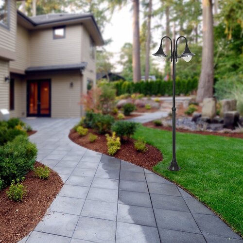 Stalp exterior Konstanz, negru, 3x E27, H.206cm, IP44, Rabalux, 8248