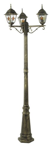 Stalp exterior Monaco, auriu antic, 3 x E27, H.195cm, IP43, Rabalux, 8186