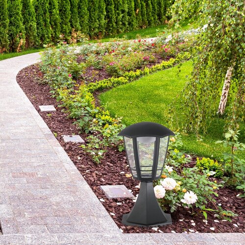 Stalp exterior LED Sorrento, negru mat, 8W, 500lm, 3000K, H.30cm, IP44, Rabalux, 8127