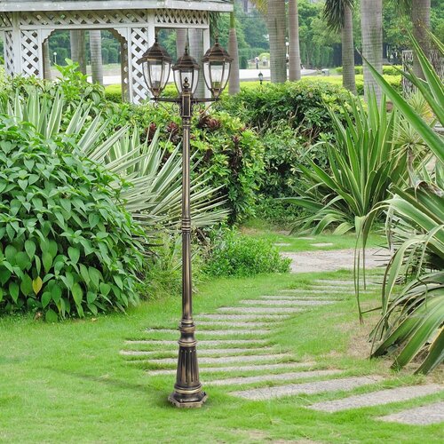 Stalp exterior Toronto, auriu antic, 3 x E27, H.230cm, IP44, Rabalux, 8460