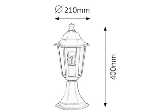 Stalp exterior Velence, alb, 1 x E27, H.40cm, IP43, Rabalux, 8205