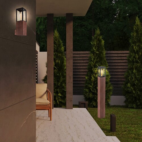 Stalp exterior Wales, stejar, 1 x E27, H.82cm, IP44, Rabalux, 7197