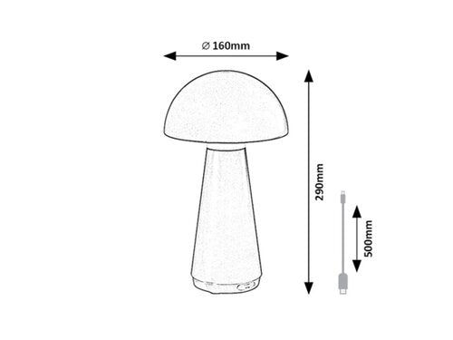 Veioza LED interior/exterior Ishtar, negru mat, 3W, 130lm, 3000K, IP44, Rabalux, 76007