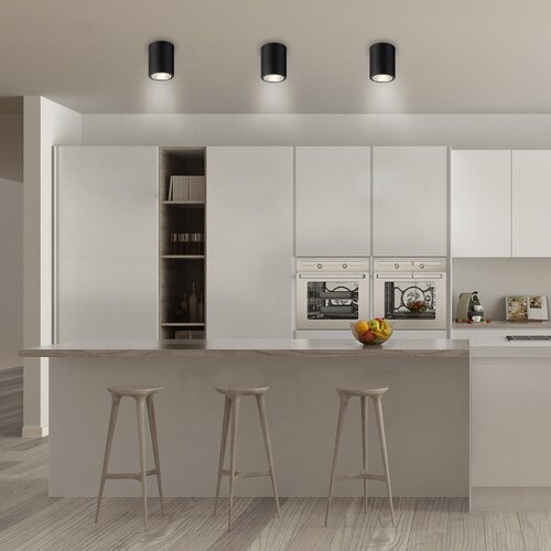 Plafoniera Kobald, negru mat, 1xE27, IP20, Rabalux, 2055