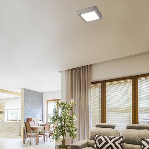 Plafoniera LED Lois, crom satin, 18W, 1400lm, 3000K, IP20, Rabalux, 2668