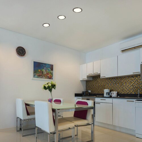 Spot LED incastrat Lois, crom satin, 1400lm, 18W, 3000K, D.22,5cm, IP20, Rabalux 5575