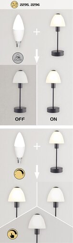 Veioza Lydia, 1XE14, argintiu, touch, 3 trepte , Rabalux 2295