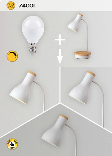 Veioza Mosley, alb mat, E14 1x 25W, Rabalux 74001