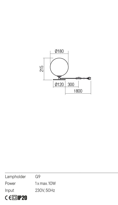 Veioza Roy, alama antica patinata, 1 x G9, IP20, Redo, 01-2782