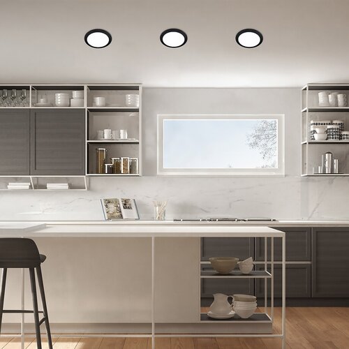 Spot LED incastrat Shaun, negru, 12W, 1035lm, 4000K, D.14,5cm, IP20, Rabalux, 2679