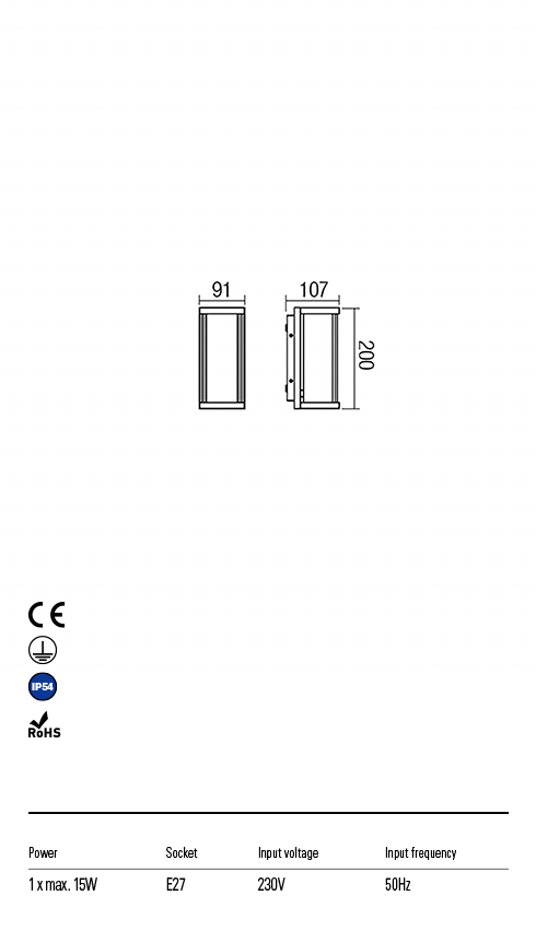 Aplica exterior Vitra, alb mat, 1 x E27, sticla, IP54, Redo, 9106