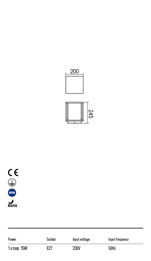 Stalp exterior Vitra, alb, 1 x E27, IP54, Redo, 9108