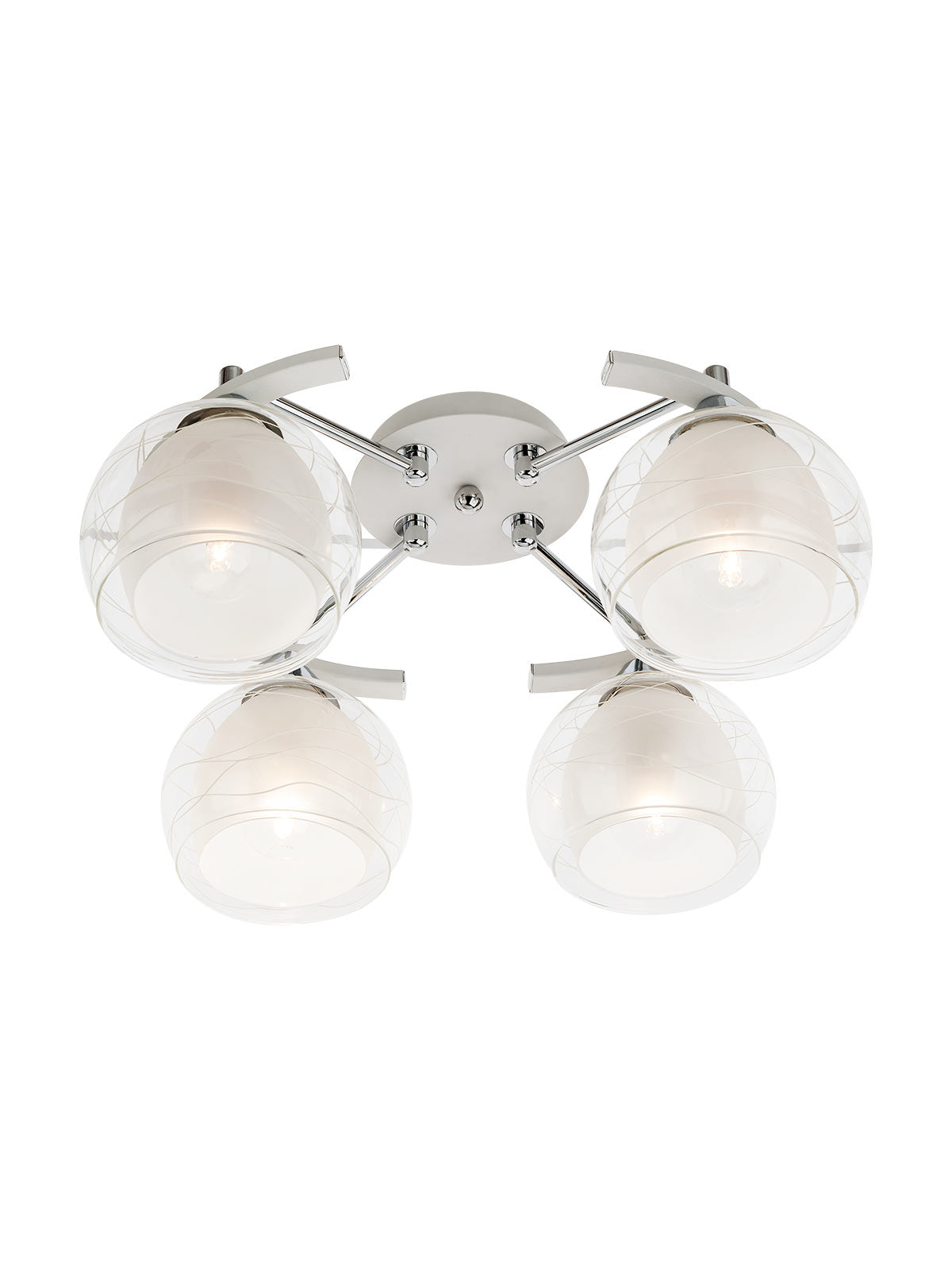 Lustra Vivienne, alb cu detalii cromate, 4XE27, Smarter 01-1053