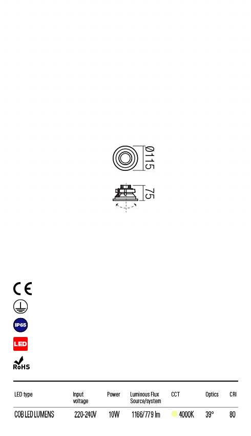 Spot LED incastrat exterior Xeno, alb mat, 10W, 779lm, 4000K, IP65, Redo, 90033