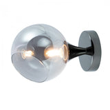 Aplica de perete Satel, negru, sticla fumurie, 1xE14, IP20, Smarter, 01-2653